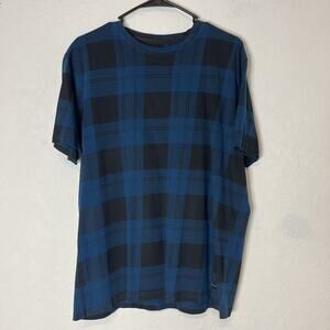 Truth Substance Common Sense Tee plaid blue black size XL, 100% cotton, casual